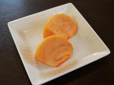 むいた柿 柿,果物,かきの写真素材