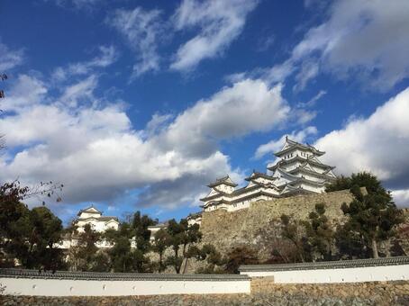 姫路城 城,空,旅の写真素材