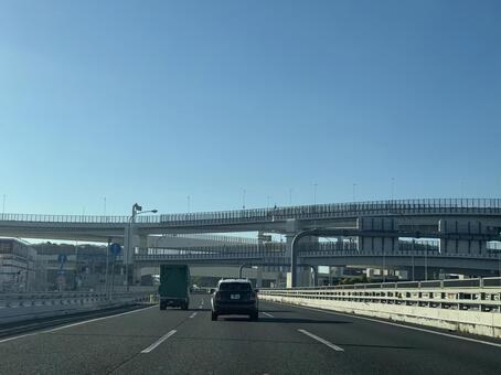 港北ICと第三京浜 第三京浜,第三京浜道路,港北の写真素材