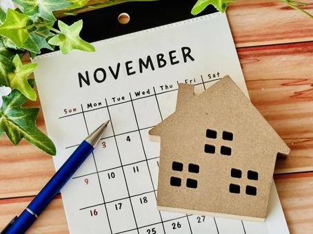 11月カレンダーと家の模型 11月カレンダーと家の模型 11月,カレンダー,スケジュールの写真素材