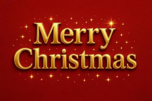 Merry Xmasのタイトル文字 Merry Xmasのタイトル文字の写真