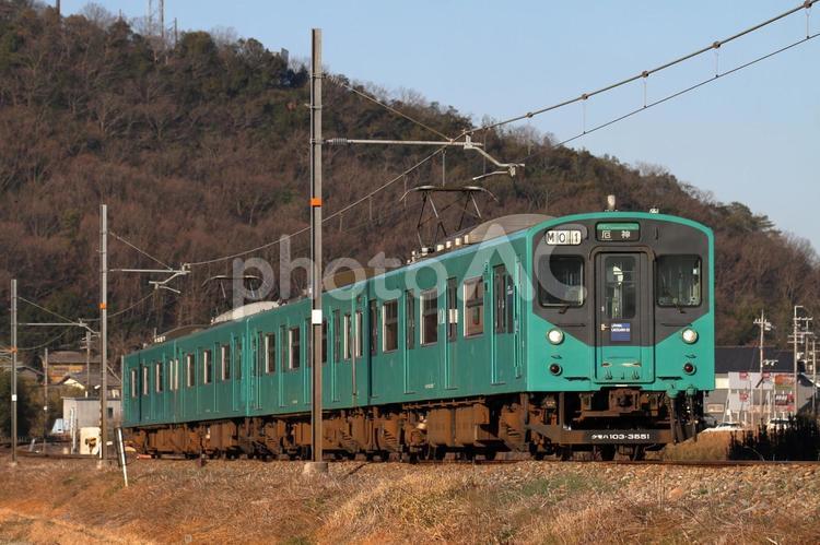 JR加古川線、103系の4連運転 jr,加古川線,103系の写真素材