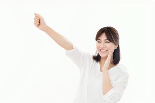 若い女性 応援 若い女性 応援 女性,人物,日本人の写真素材