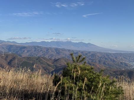 高ボッチ山から見た秋の八ヶ岳 八ヶ岳,空,雲の写真素材