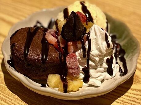 贅沢バニラフォンダショコラ フォンダショコラ,チョコレート,バニラの写真素材