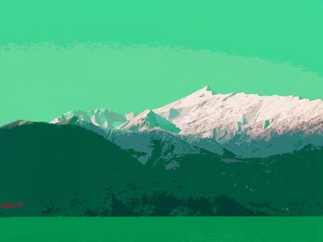 NZ山と湖グリーンの写真