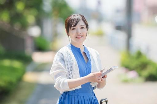 Photo, traveler, female, a smile, 