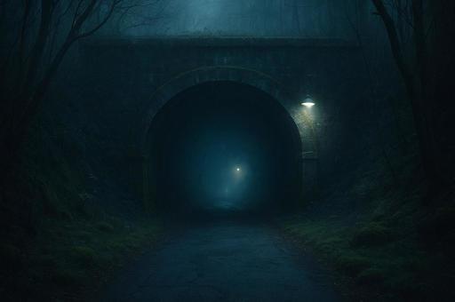 夜のトンネル 夜のトンネルの写真