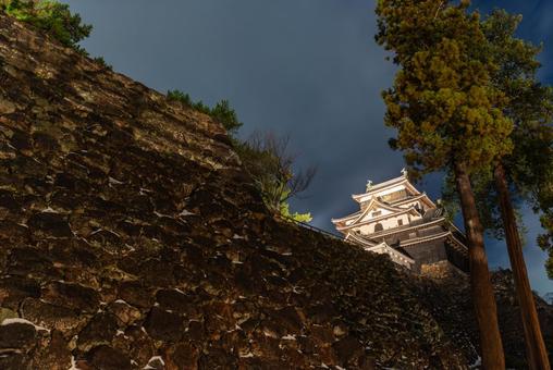 島根県の夜の松江城 島根県の夜の松江城 日本,島根,島根県の写真素材