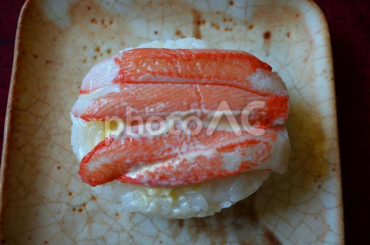香り箱の寿司 かに風味かまぼこ,マヨネーズ,セブンイレブンの写真素材
