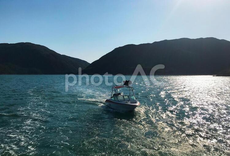 南シナ海とボート 香港,海,ボートの写真素材