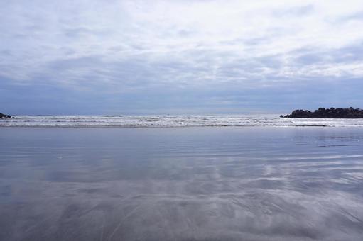 千葉県の冬の日本海 海,冬,海水浴の写真素材