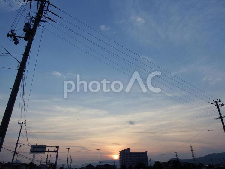 夕暮れの風景 夕日,夕暮れ,夕陽の写真素材