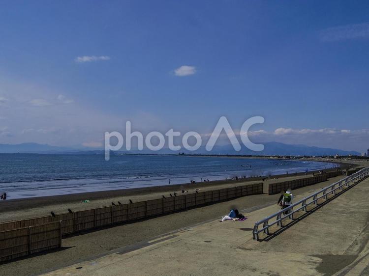 【神奈川県】藤沢市・片瀬西浜海水浴場 片瀬西浜海水浴場,藤沢市,江の島の写真素材