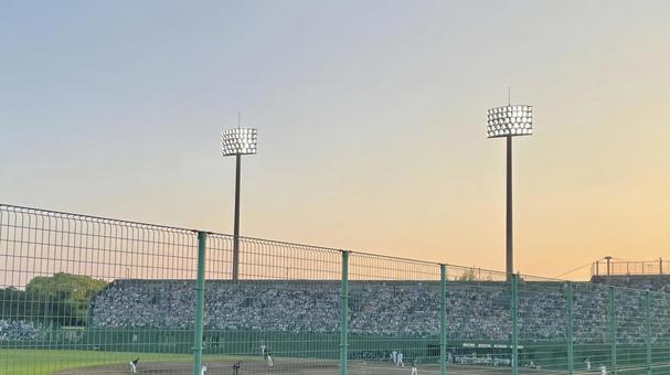 球場NM01 球場,野球場,夕景の写真素材