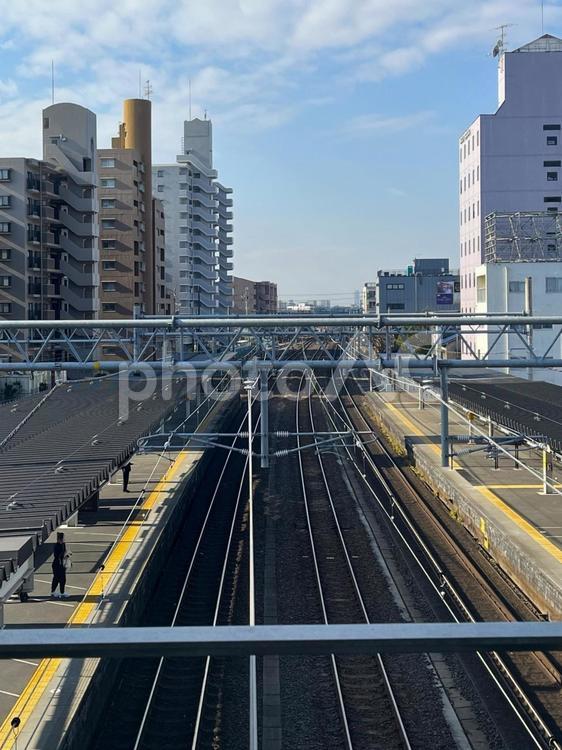 線路のある風景 線路,レール,駅の写真素材