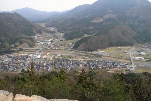 竹田城からの眺め 竹田城からの眺め 竹田城,城址,日本100名城の写真素材