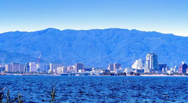 真夏の宍道湖東岸の街並み・風景 真夏の宍道湖東岸の街並み・風景の写真