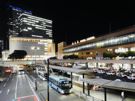 夜のJR仙台駅西口3 仙台駅,仙台市,東北新幹線の写真素材