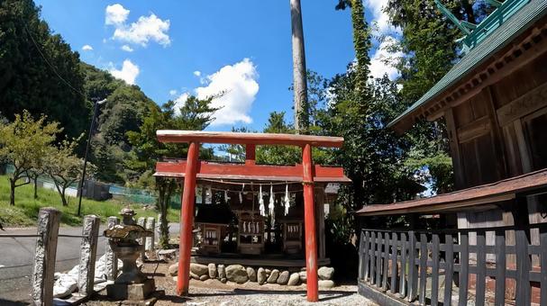 埼玉県秩父市荒川白久　白久神明社　摂社 埼玉県,秩父市,拝殿の写真素材