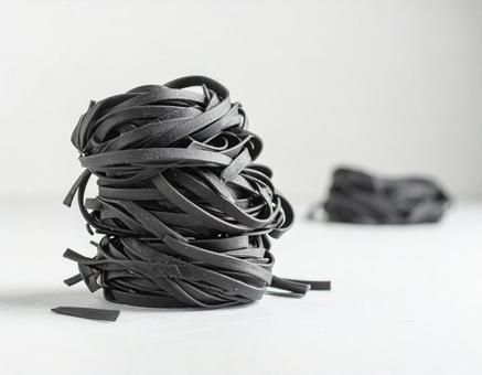 黒いパスタ 黒いパスタの写真