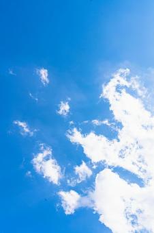 青空と白い雲 空,雲,青空の写真素材