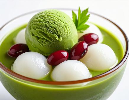抹茶の冷やしぜんざい 和スイーツ4 抹茶の冷やしぜんざい 和スイーツ4の写真