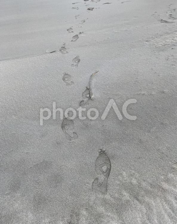 海　足跡　砂浜 海,足跡,砂浜の写真素材