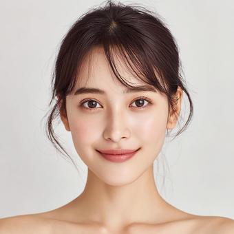 透明感のある肌の女性のポートレート 透明感のある肌の女性のポートレートの写真