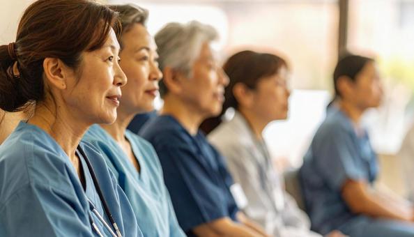 患者が自分の病気の体験談を話す患者会の写真