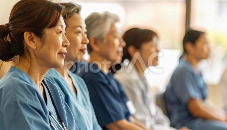 患者が自分の病気の体験談を話す患者会 患者会,患者体験,疾患の理解の写真素材