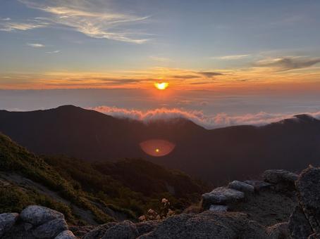 燕山荘からの景色 燕山荘からの景色 北アルプス,燕山荘からの景色,自然の写真素材