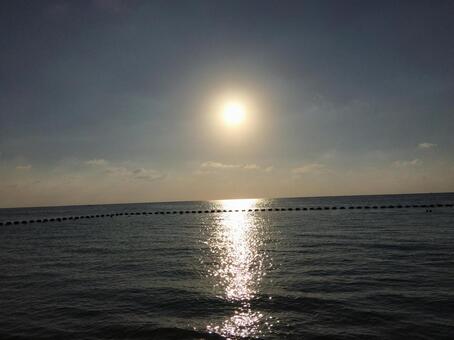 海 海,空,夕日の写真素材