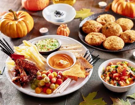 ハロウィンパーティーの食事 ハロウィンパーティーの食事の写真