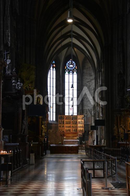 ウィーン・シュテファン大聖堂の内観 シュテファン寺院,シュテファン大聖堂,装飾の写真素材