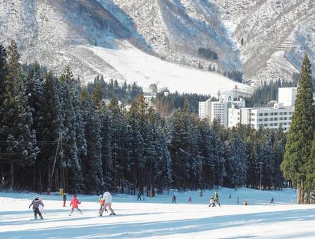 スキー場 雪,ゲレンデ,コースの写真素材