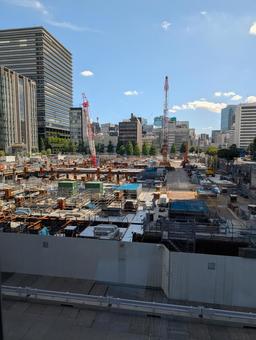 ビル建設中 ビル建設中 建設中,建設現場,巨大ビルの写真素材