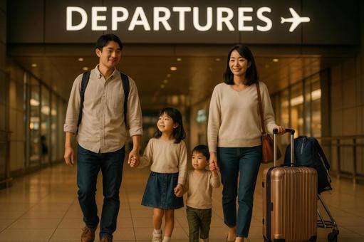 空港で出発する移住者 空港で出発する移住者の写真