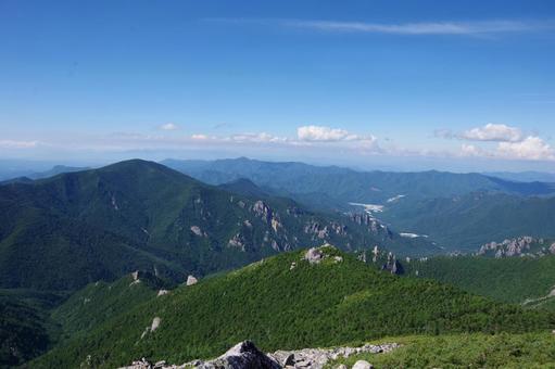 山 山,夏,自然の写真素材