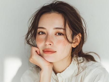 静かで美しい日本人女性の表情 静かで美しい日本人女性の表情の写真