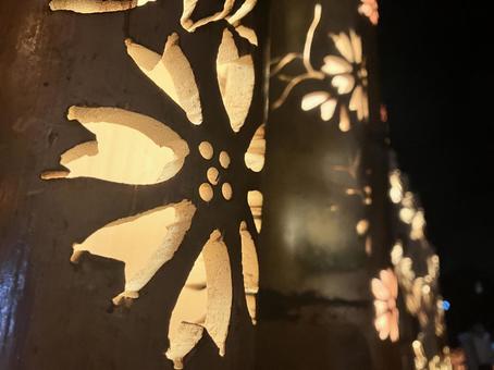 竹あかり 竹,光,明かりの写真素材