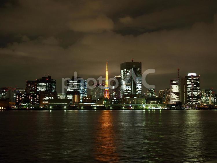 東京タワーを中心としたキラキラ夜景 東京タワー,夜景,東京の写真素材
