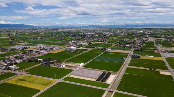 佐賀県杵島郡白石町の風景 空撮写真 佐賀県杵島郡白石町の風景 空撮写真 佐賀,白石町,佐賀県の写真素材