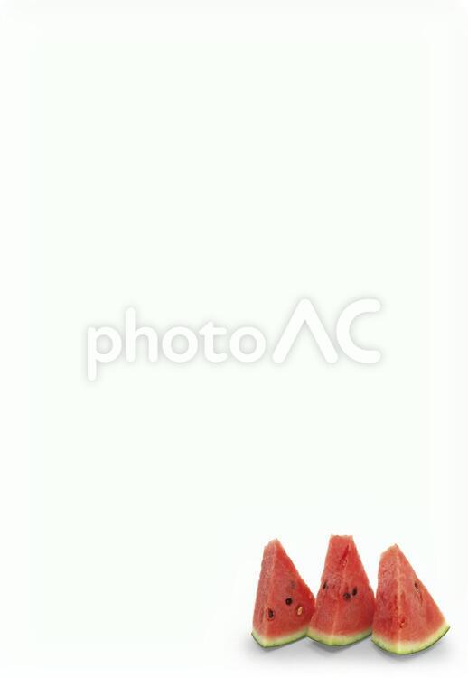 スイカ（ハガキサイズ） スイカ,夏,納涼の写真素材