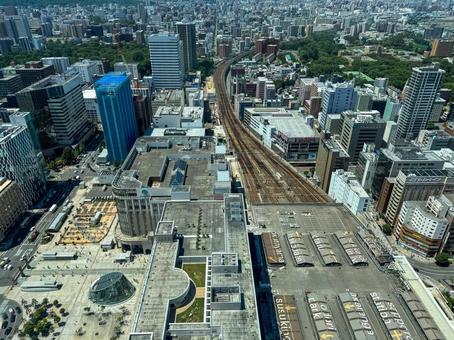 札幌駅 展望台から小樽方面の眺め 札幌駅 展望台から小樽方面の眺め 札幌,札幌駅,北海道の写真素材