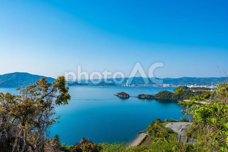 笠戸島からの海と空（山口県） 海,絶景,空の写真素材