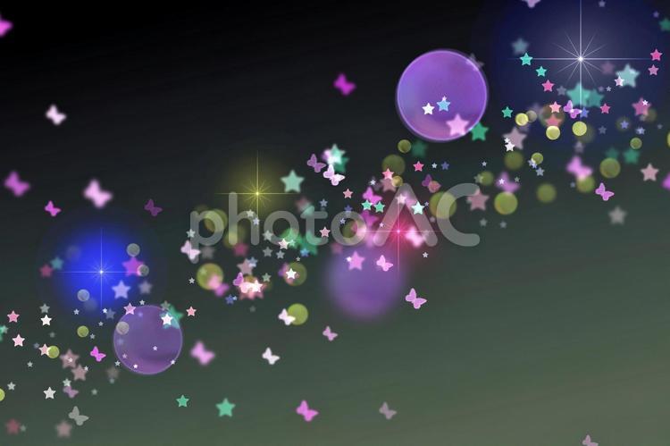 幻想的背景素材　蝶と星の流れ 背景画像,背景,背景素材の写真素材