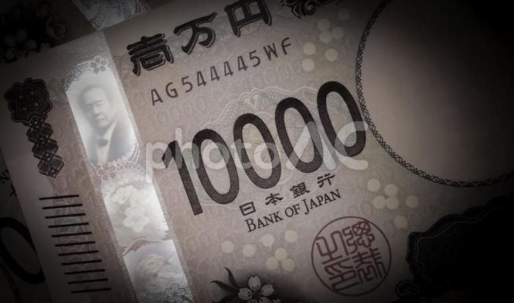 新一万円札のネガティブなイメージ ネガティブ,裏金,暗いの写真素材