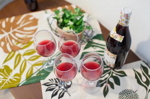 Interior with wine, wine, red wine, wine glass, JPG