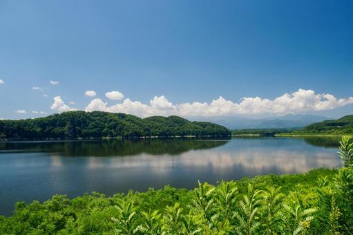 ダム湖の風景⑴ ダム湖の風景⑴ 湖,釜房湖,ダム湖の写真素材